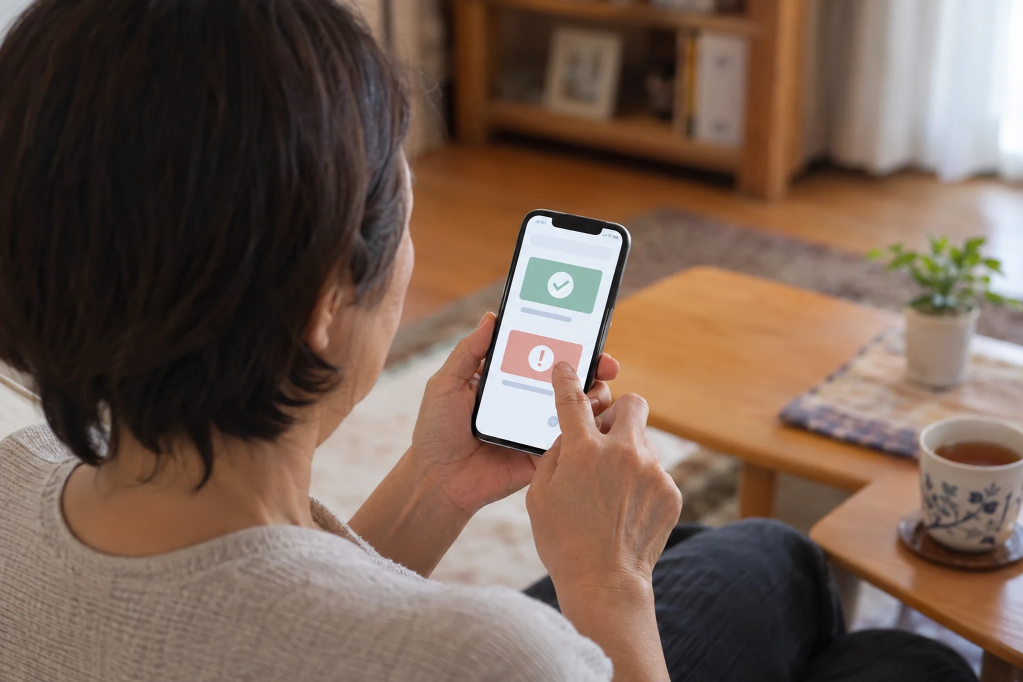 見守りサービスの費用と契約を確認するイメージ