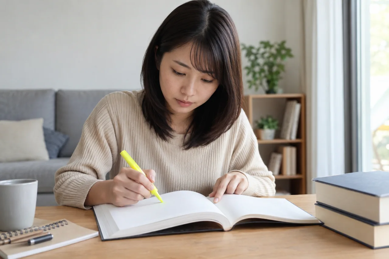 日本人女性が転職と収入アップと老後の仕事の目的をノートに整理する