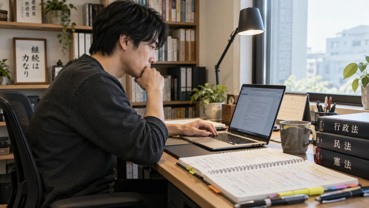 日本人女性が転職求人を三つ並べて資格と経験の条件を確認する