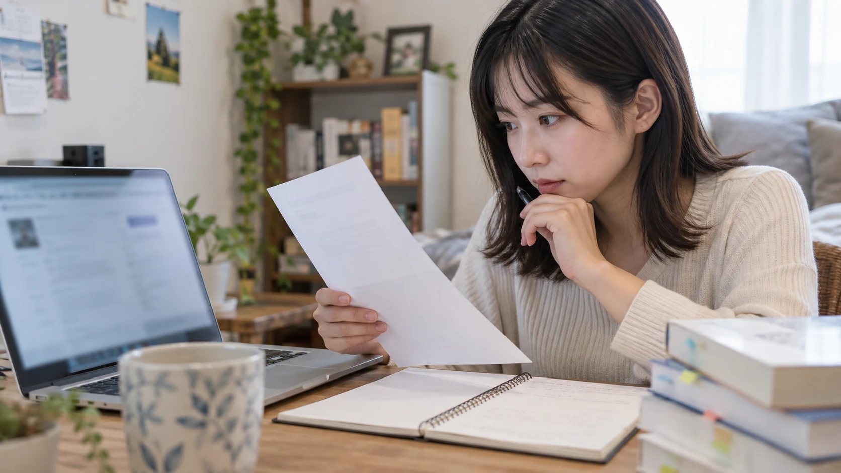 資格の勉強を始める日本人女性