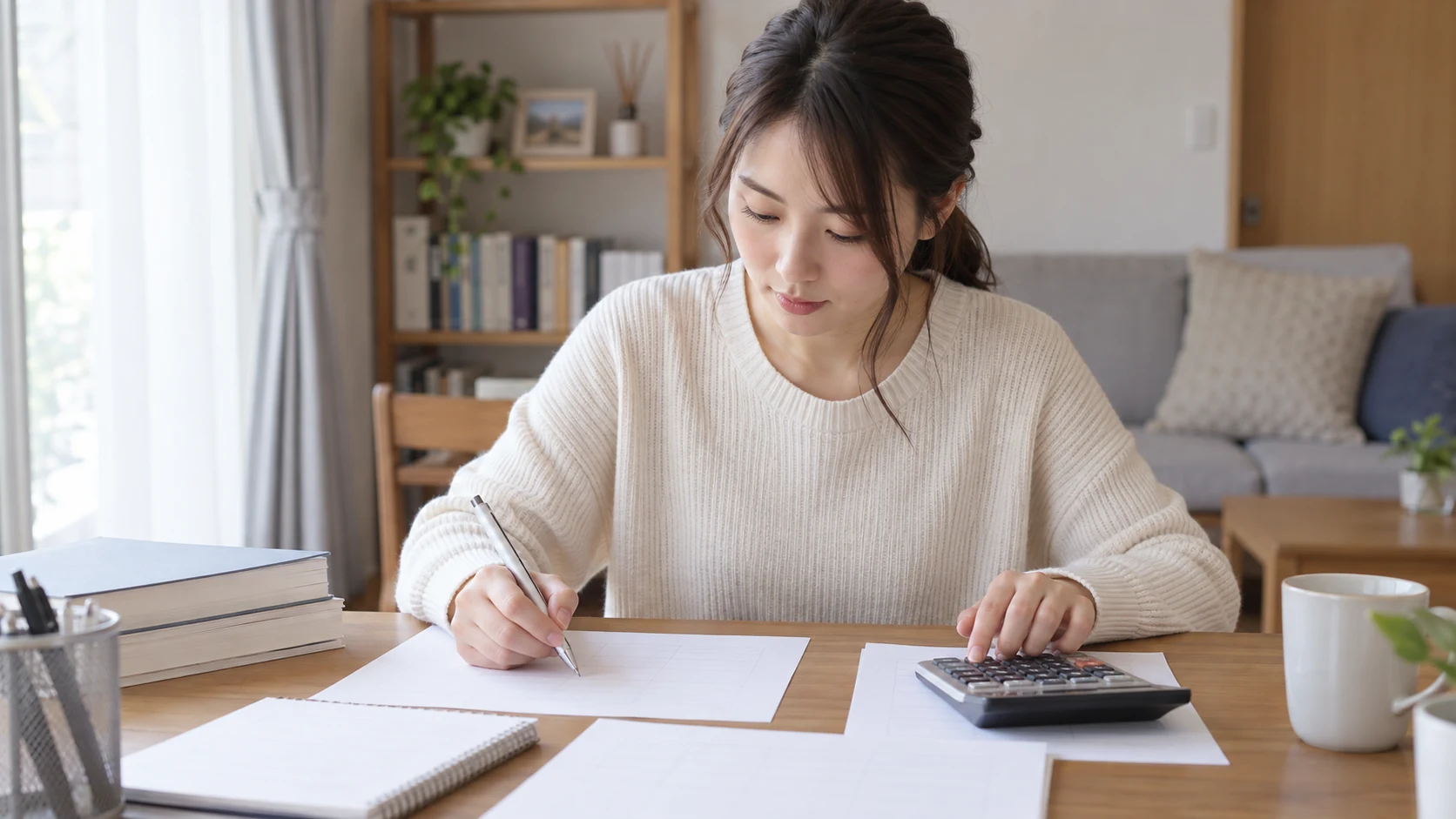 資格取得の費用と仕事条件を比較する日本人女性