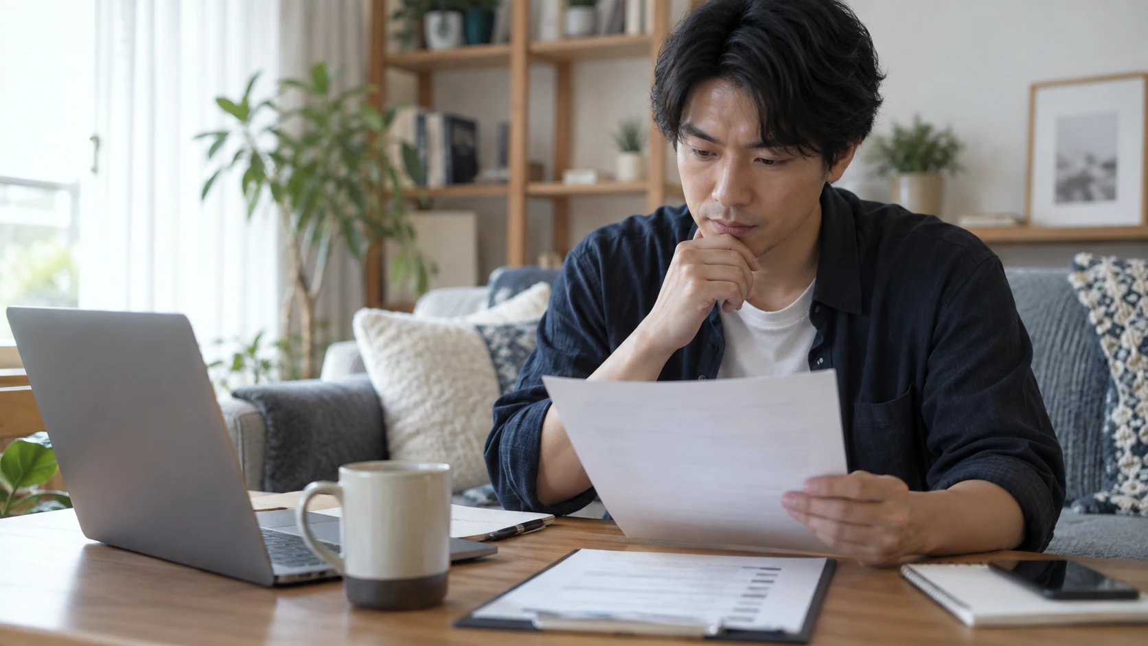 業務委託契約の範囲を確認する様子