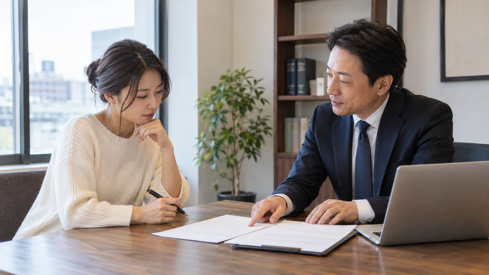 在宅ワークの相談をする様子