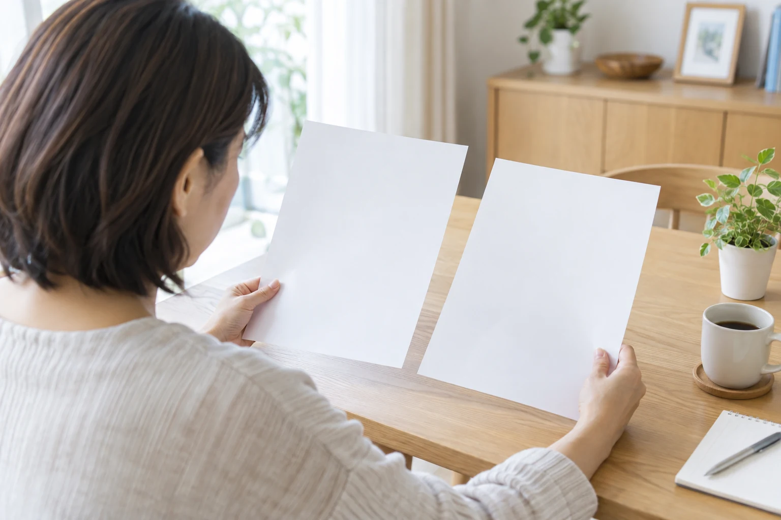 日本人女性が賃貸物件の見積書で敷金と礼金を比較する