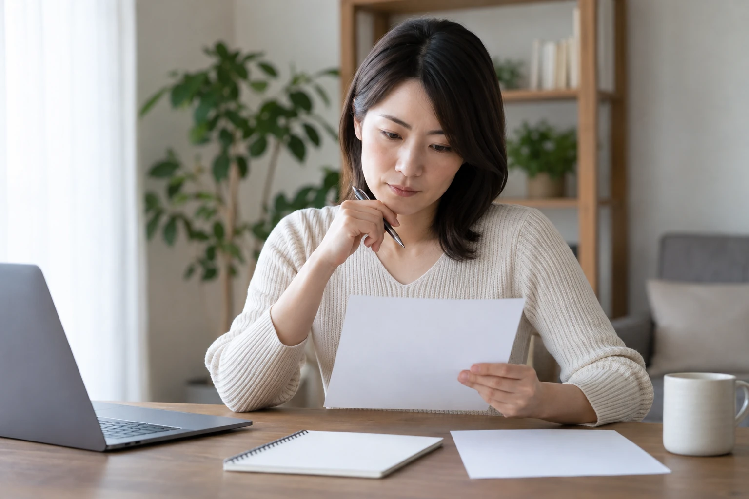 失業保険の受給資格と次の手続きをチェックリストで整理する女性