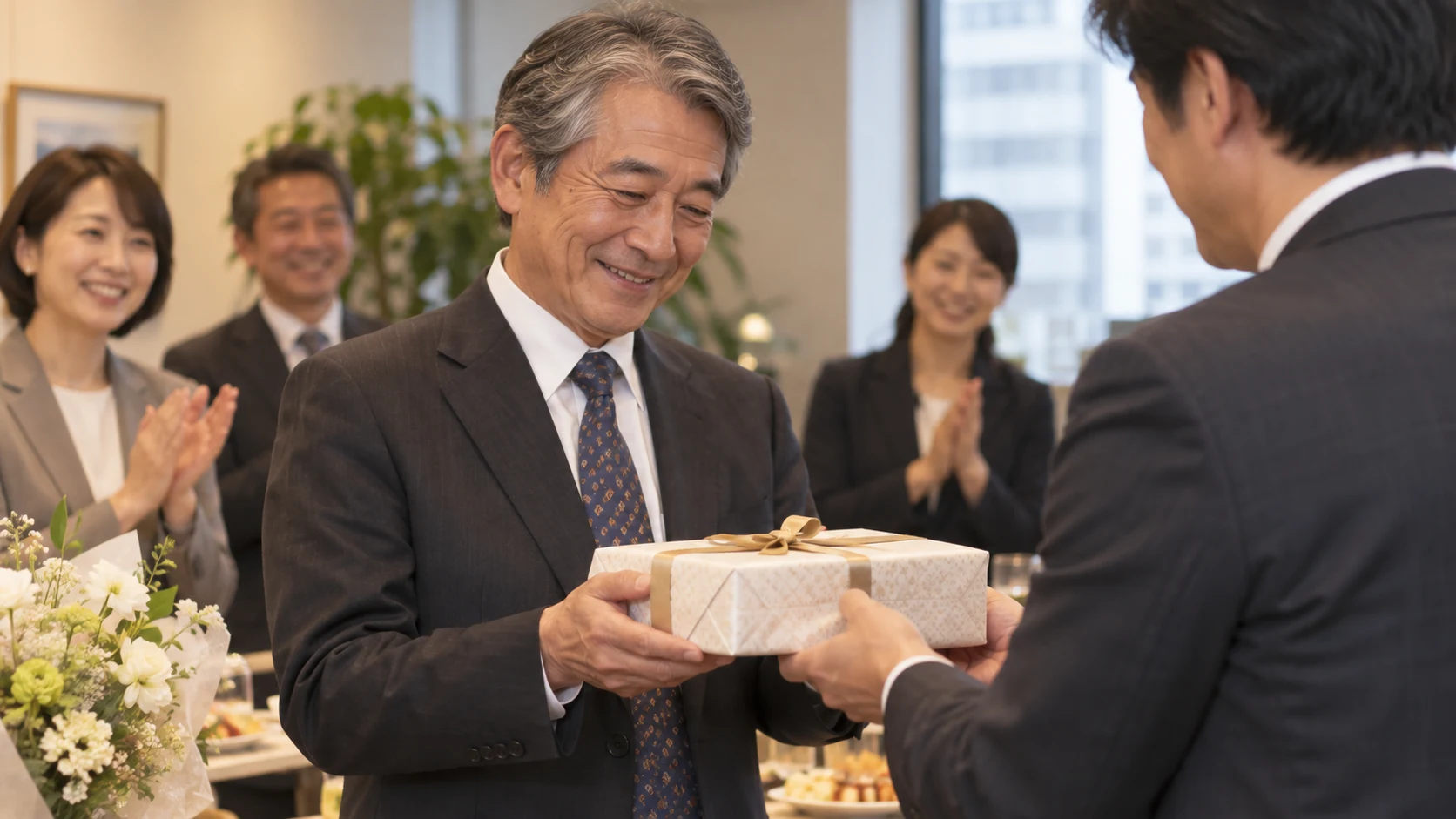 退職後の趣味に使うコーヒーギフトを開ける60代の日本人男性