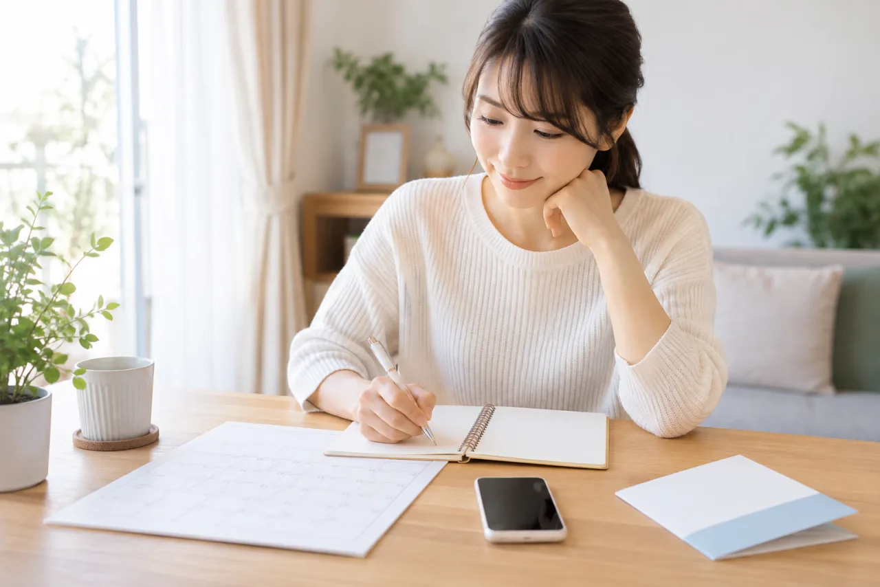 退職の困りごとの整理から相談先比較までを一週間で進める日本人女性の計画場面