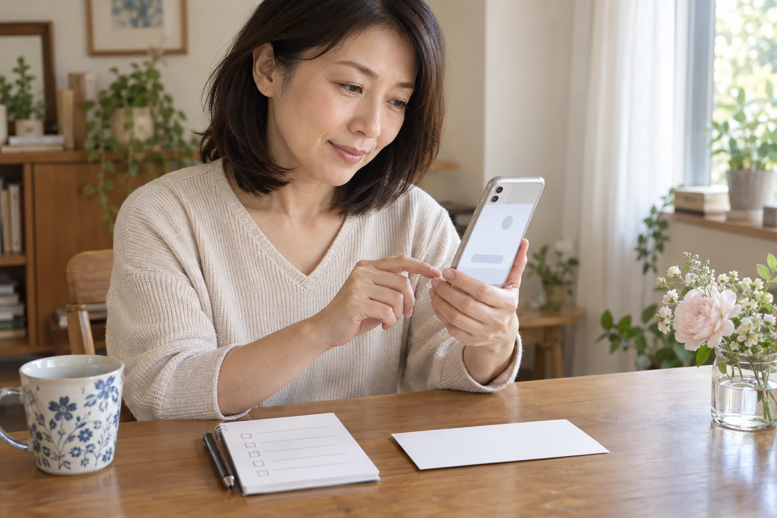 日本人女性が退職メッセージを送る前の確認項目をチェックする