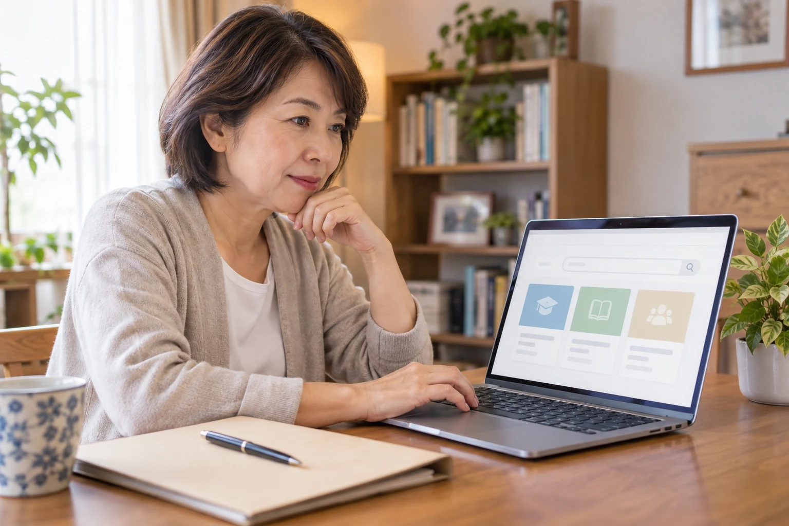 日本人女性が教育訓練給付金の指定講座を公式検索で確認する