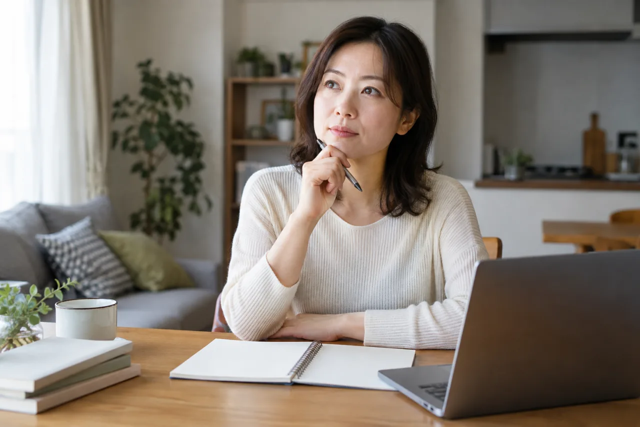 日本人女性が働きながら宅建の独学を始めるか考えている