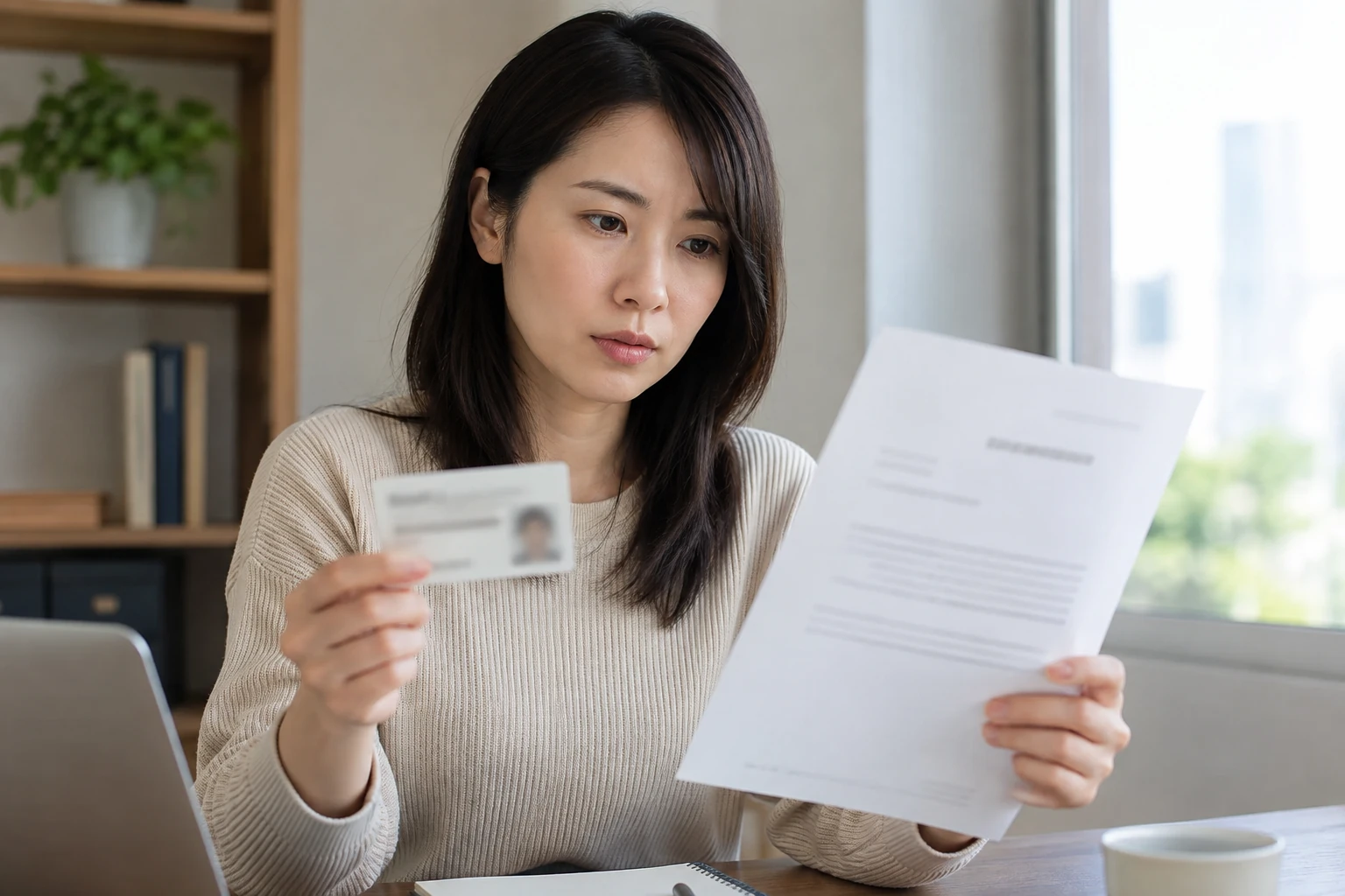 英語試験の級やスコアを履歴書に記載する女性