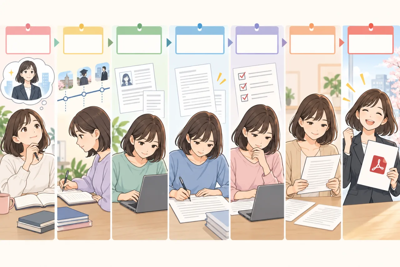 履歴書と職務経歴書を一週間で棚卸しから提出確認まで進める計画図