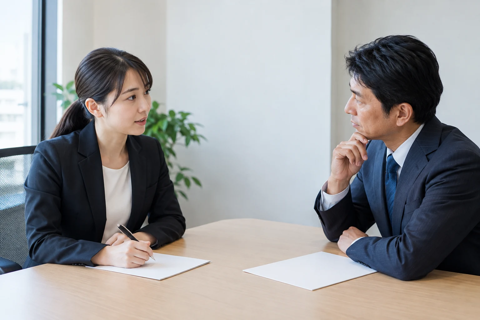 副業について上司に相談する日本人女性