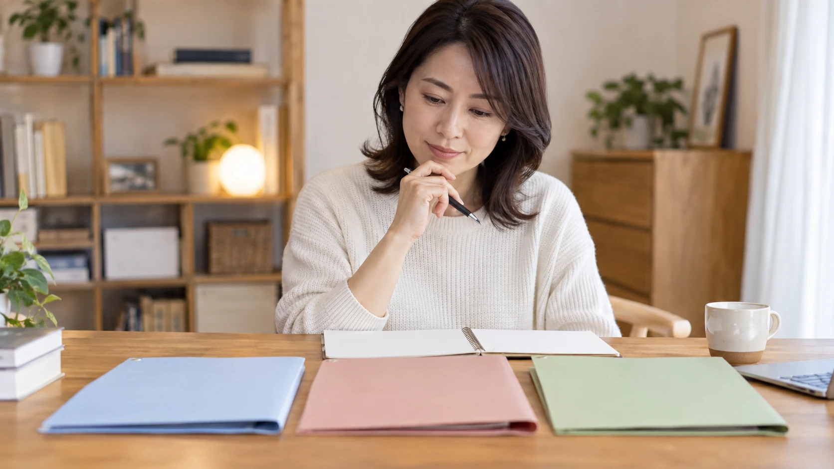 副業に活かす資格を比較する女性