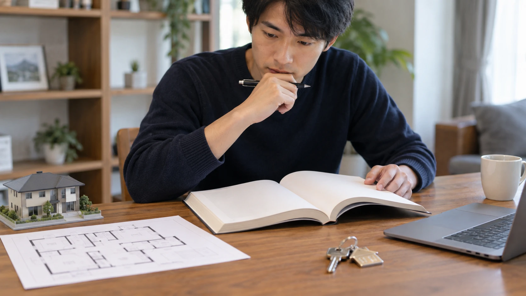 宅建の学習をする様子