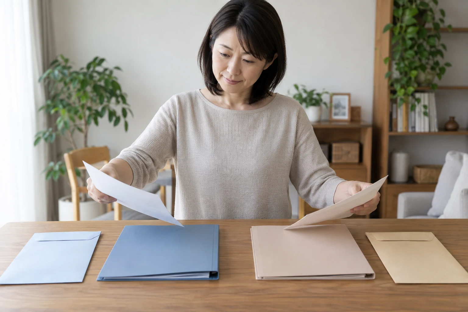 日本人女性が所得税と住民税の確認先を別々にメモする