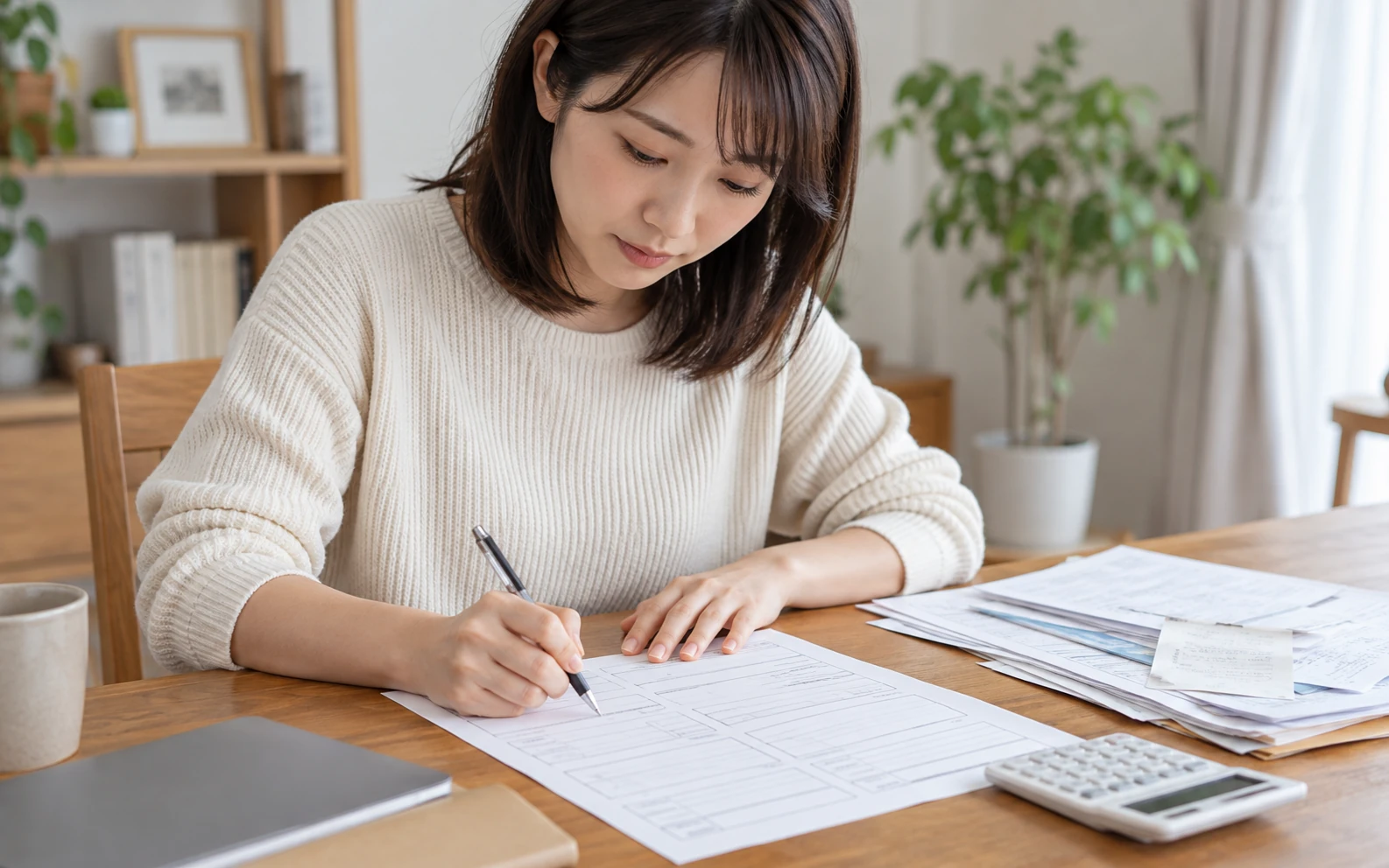副業の報酬明細と領収書を月ごとに整理する日本人会社員
