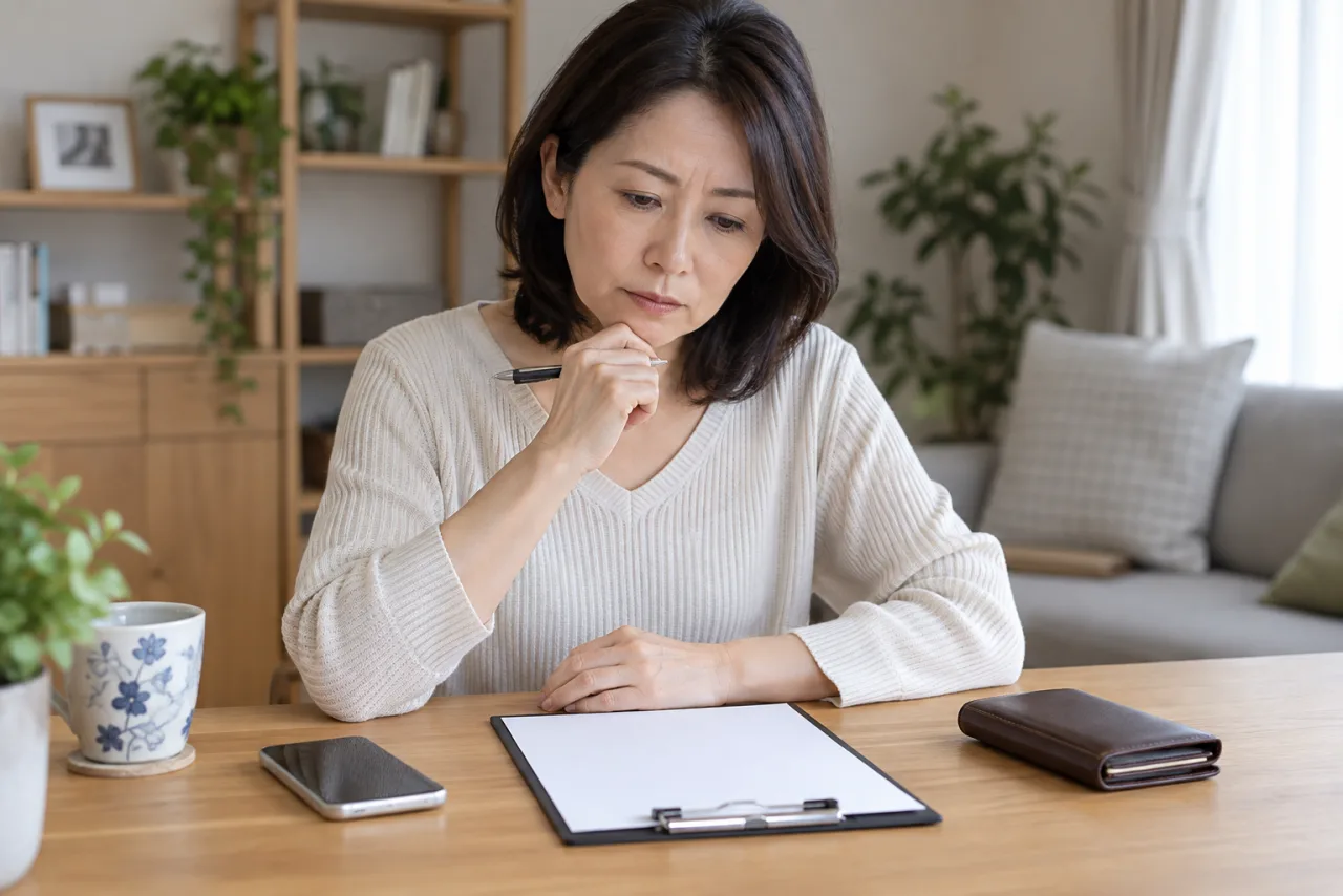 日本人女性がクラウドソーシングの先払いと高額サポートと契約条件をチェックしている