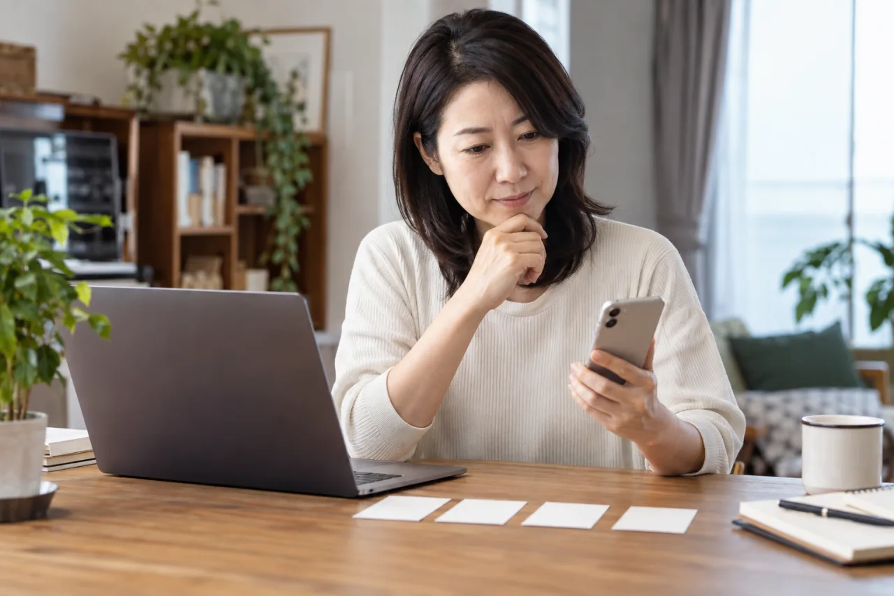 日本人女性がクラウドソーシングの案件を納期と報酬と修正条件で比較している