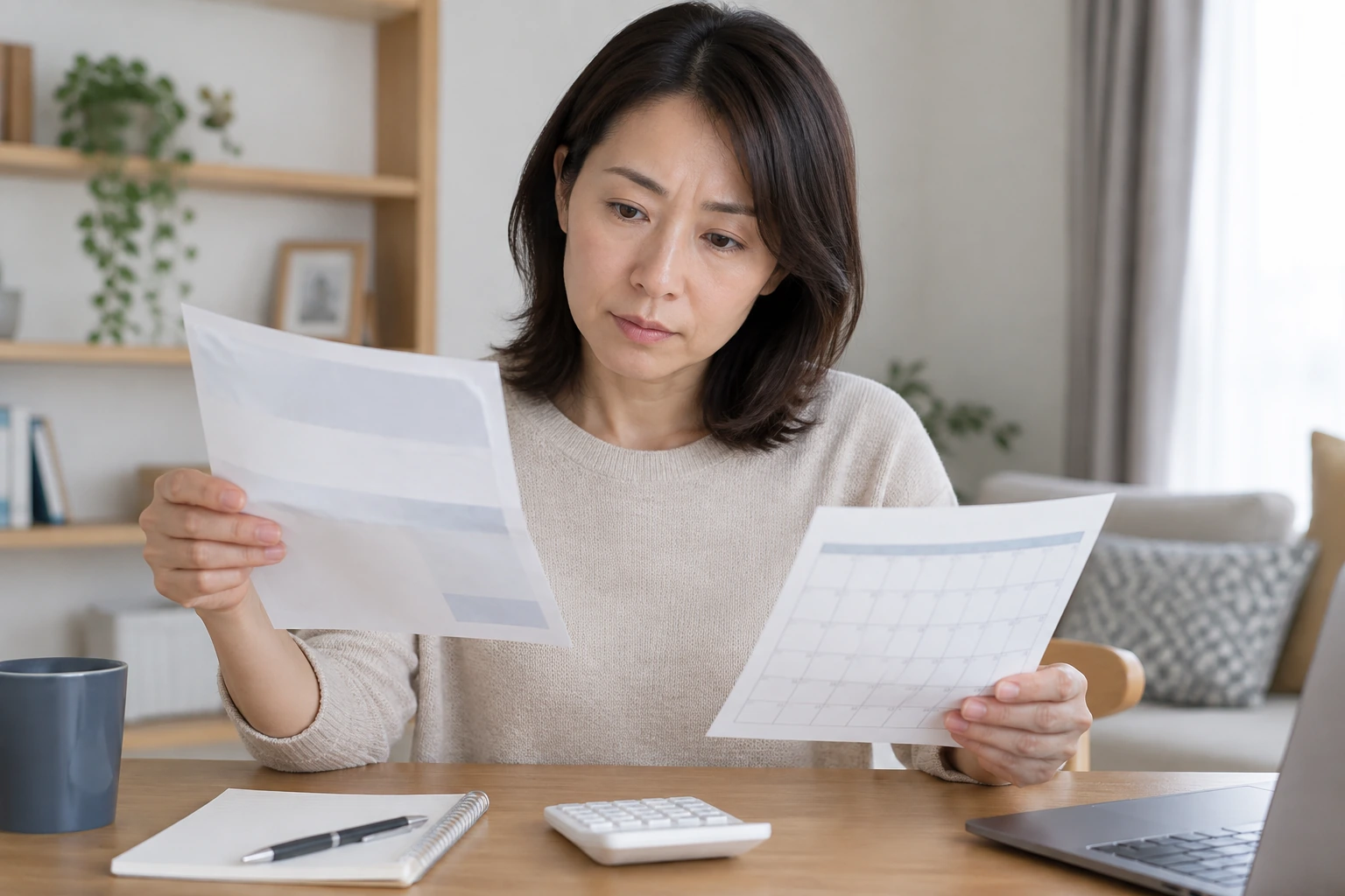 住民税の納付時期と市区町村の案内を確認する女性