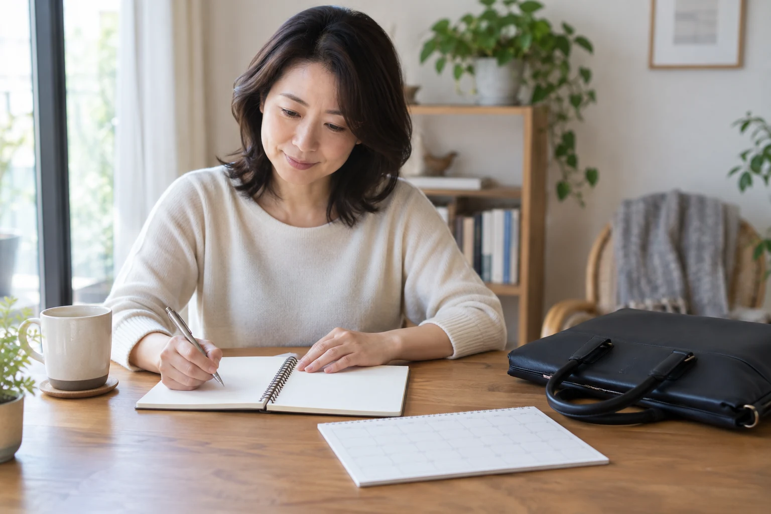 日本人女性が会社と復職や勤務配慮の相談計画を整理する