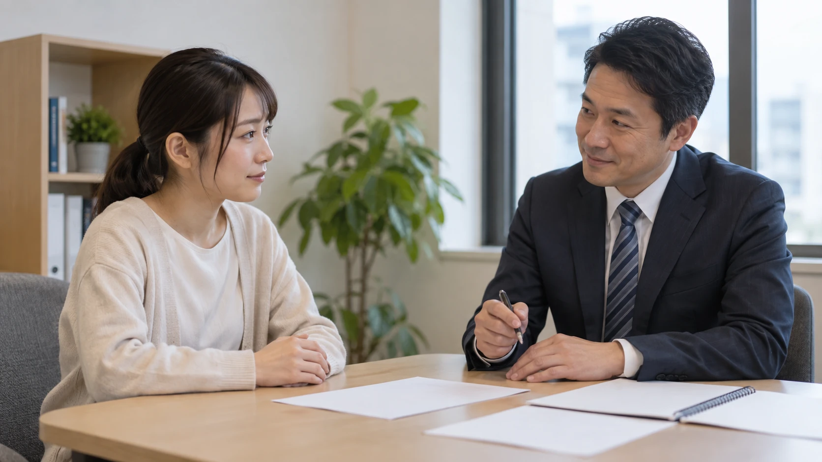 復職について上司と相談する様子