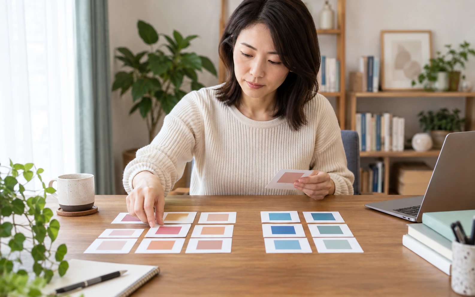仕事の事実と体調の変化を分けてノートに書く日本人会社員