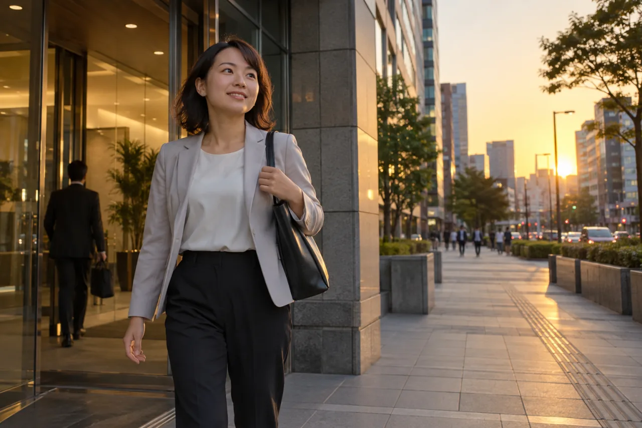 日本人女性が会社に行く怖さを相談する一週間の予定を整理する